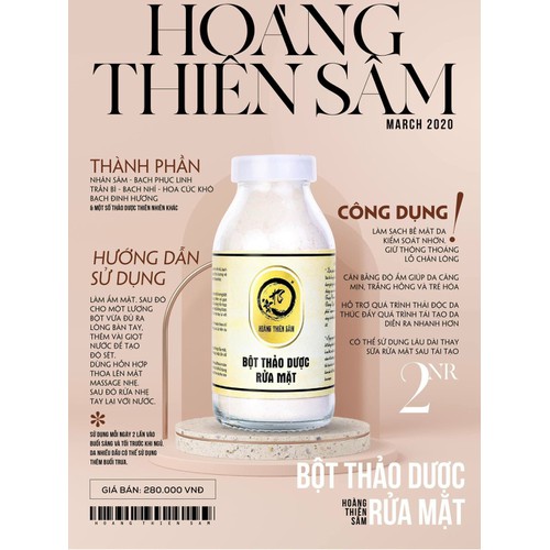 Bột rửa mặt hoàng thiên sâm