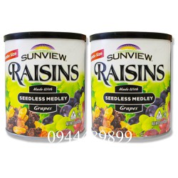 [Quà Tết 2022] [NHO NGON KHÔNG HẠNH] Combo 2 Hộp x 425gr Nho khô không hạt Sunview Raisins Mỹ - (Ngày: 12 tháng)
