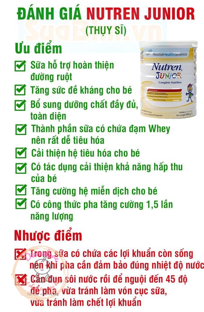 SỮA TĂNG CÂN NUTREN JUNIOR THỤY SĨ 800G (DÀNH CHO TRẺ 1-10 TUỔI)