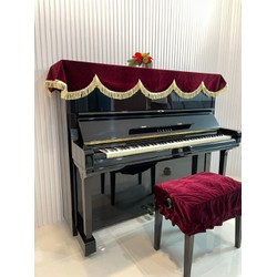 Khăn phủ đàn Piano kèm khăn phủ ghế đàn mẫu nhung đỏ đô