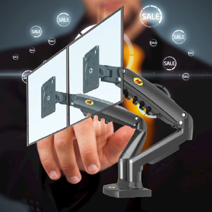 giá treo dành cho 2 màn hình desktop nb f160 17-27 inch - xoay 360 độ - dual arm monitor 4 giá treo dành cho 2 màn hình desktop nb f160 17-27 inch - xoay 360 độ - dual arm monitor 4