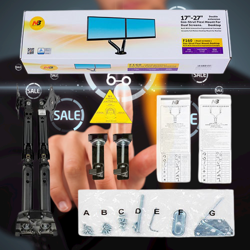 giá treo dành cho 2 màn hình desktop nb f160 17-27 inch - xoay 360 độ - dual arm monitor 10 giá treo dành cho 2 màn hình desktop nb f160 17-27 inch - xoay 360 độ - dual arm monitor 10