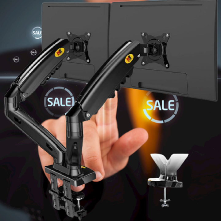 giá treo dành cho 2 màn hình desktop nb f160 17-27 inch - xoay 360 độ - dual arm monitor 3 giá treo dành cho 2 màn hình desktop nb f160 17-27 inch - xoay 360 độ - dual arm monitor 3