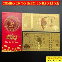 COMBO 20 _ Tờ Tiền Macao 100 In Hình Con Cọp Mạ Plastics Vàng - Quà tặng ý nghĩa cho dịp tết Nhâm Dần - MẪU 1, Tết 2022 COMBO 20 _ Tờ Tiền Macao 100 In Hình Con Cọp Mạ Plastics Vàng - Quà tặng ý nghĩa cho dịp tết Nhâm Dần - MẪU 1, Tết 2022