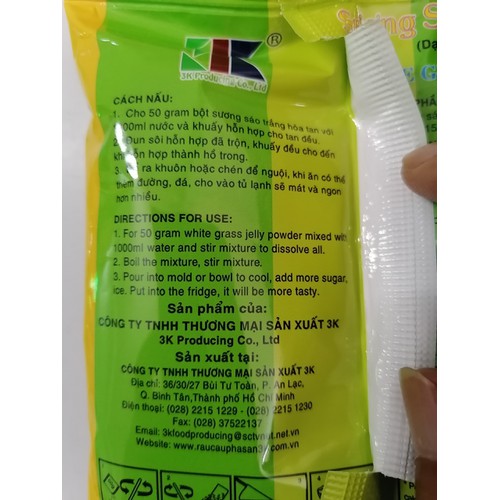 BỘT RAU CÂU SƯƠNG SÁO TRẮNG [VN] 3K White Grass Jelly Powder (bph-hk)