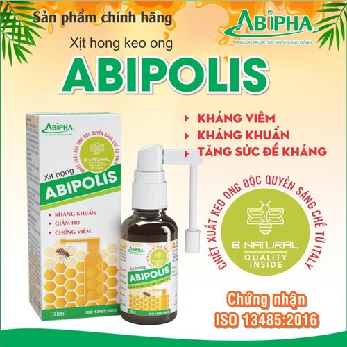 Xịt Họng Chiết Xuất Keo Ong ABIPOLIS 10ML, 15ML, 30ML, Kháng Khuẩn, Giảm Ho, Không Lo Viêm Họng, Nhiệt Miệng