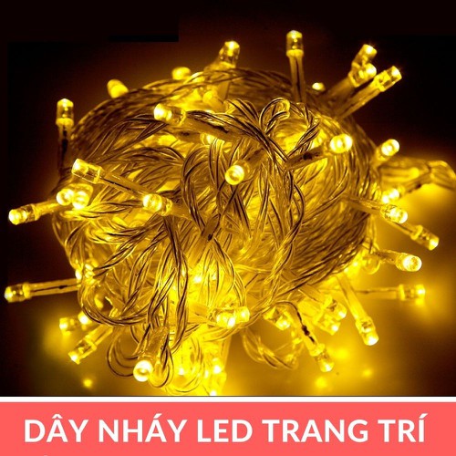 Dây đèn led trang trí tết cây cảnh cây đào, phòng ngủ và ngoài trời loại nháy kim màu Vàng/Trắng/Nhiều màu dài 4m