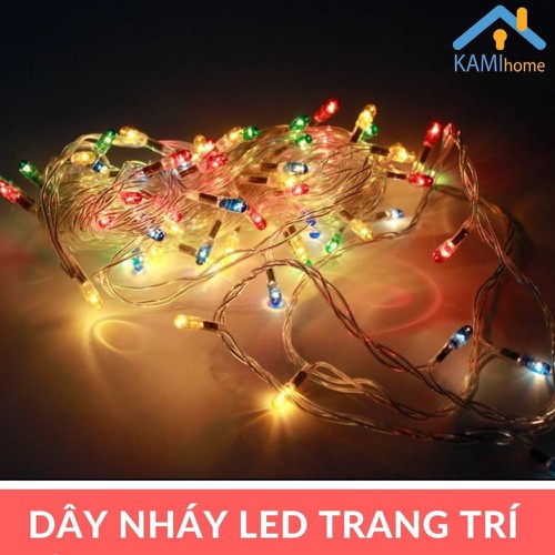 Dây đèn led trang trí tết cây cảnh cây đào, phòng ngủ và ngoài trời loại nháy kim màu Vàng/Trắng/Nhiều màu dài 4m