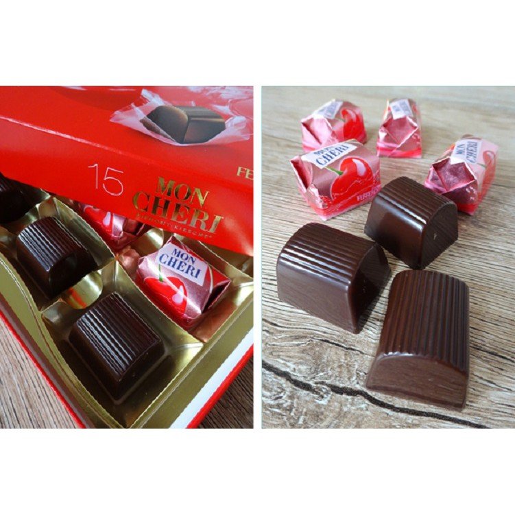 Kẹo socola nhân rượu và anh đào Mon Cherry 157g