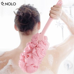 Combo 2 Cây Bông Tắm Cầm Tay Lưới Nhựa PE Mềm Mại Siêu Tạo Bọt Cán Dài 40Cm