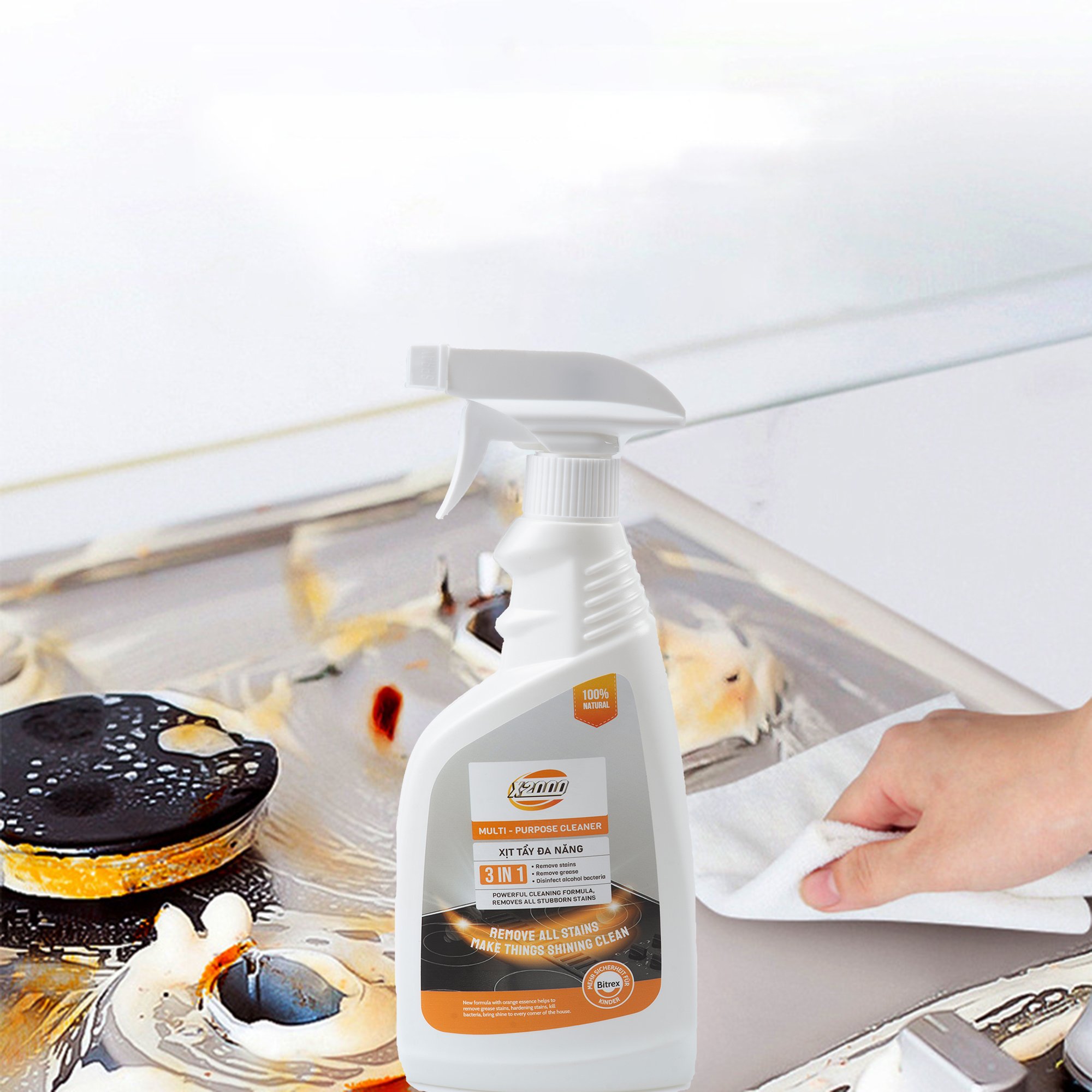 Chai Xịt Tẩy Rửa Đa Năng X2000 Công nghệ Nhật Bản Đánh Bay Mọi Vết bẩn,Chất tẩy đa năng nhà bếp
