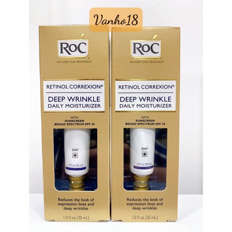 Kem dưỡng ban ngày xóa nếp nhăn RoC Retinol Correxion Deep Wrinkle Daily Moisturizer SPF30 (30mL)
