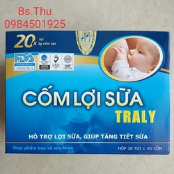 Cốm lợi sữa Traly hộp 20 gói hỗ trợ tăng tiết sữa, giúp sữa đặc thơm hơn