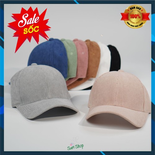 Mũ lưỡi trai trơn Nón kết chất nhung tăm Hàn Quốc cao cấp form unisex nam nữ N28