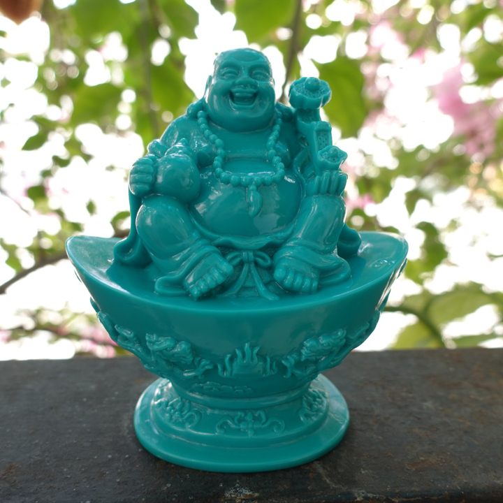 Hình ảnh Tượng Phật Di Lặc tượng Phật cười bằng đá Poly cao 11cm