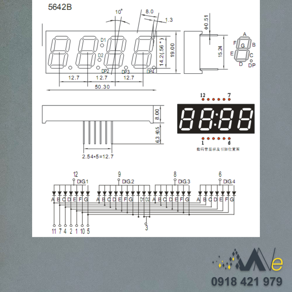 LED 7 đoạn Clock - Màu vàng
