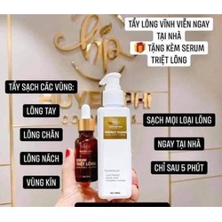 Bộ đôi kem tẩy lông Huyền Phi và serum triệt lông (sạch lông, se khít lỗ chân lông và hết thâm trên vùng da tẩy lông) an toàn lành tính