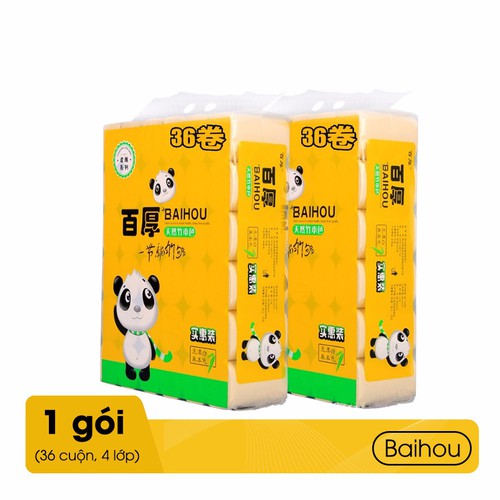 Giấy vệ sinh gấu trúc BAIHOU 36 CUỘN đảm bảo chất lượng.