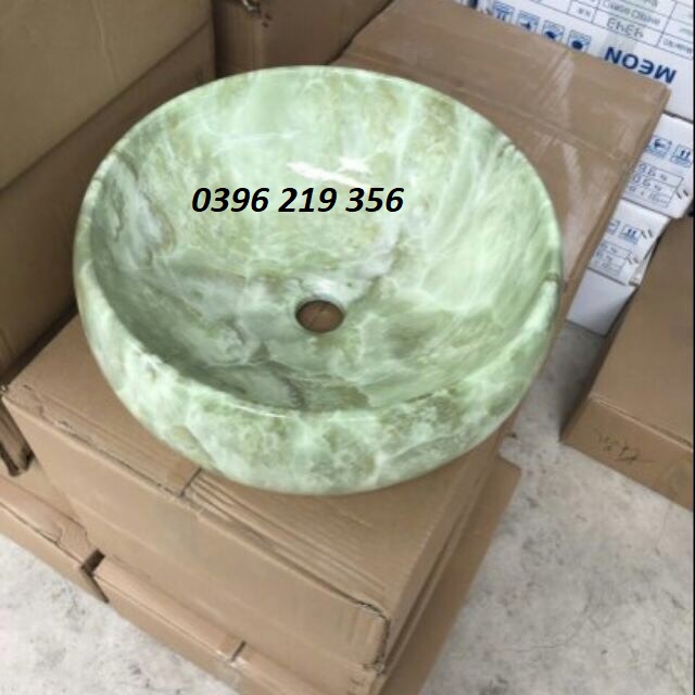 Bồn rửa mặt tròn xanh ngọc