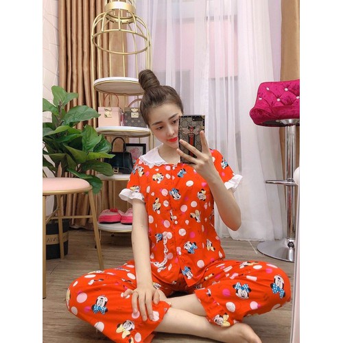 Bộ pijama tiểu thư lụa hàn - quần dài - ẢNH THẬT - CHO XEM HÀNG