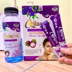 [ Chính hãng] Cốm đẹp da tăng size vòng 1 Colagen Măng cụt đậu biếc Zenpali hộp 30 gói