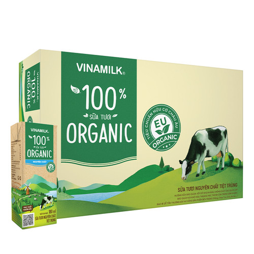 Thùng 48 hộp Sữa tươi Vinamilk 100% Organic 180ml