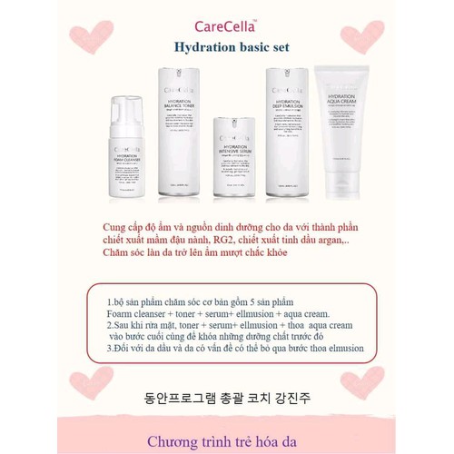 Bộ Chăm Sóc Da Cơ Bản Làm Sạch Dưỡng Trắng Care Cella Gcoop 1300gr
