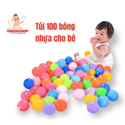 Túi 100 Quả Bóng Nhựa Nhiều Màu Sắc Hãng Vijago Việt Nam Cho Bé