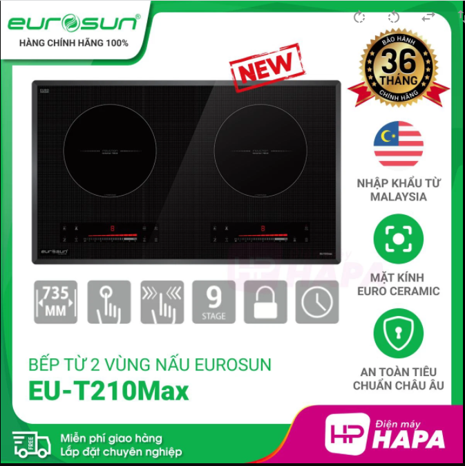 Bếp Từ Đôi Eurosun EU-T210Max - Nhập khẩu Malaysia