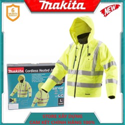 ÁO KHOÁC SƯỞI ẤM DÙNG PIN SIZE L(18V/14.4V) MAKITA DCJ206YL- HÀNG CHÍNH HÃNG