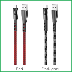 Cáp Sạc Hoco U70 Dây Dù 3.0A Cổng Type-C Dây Dài 1.2m Có Led