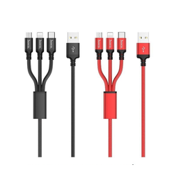 Cáp Sạc Hoco X14  3 Đầu Lightning, TypeC, Micro