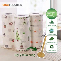 20 cm Cuộn giấy lau nhà bếp đa năng vải không dệt có thể tái sử dụng nhiều lần Sendo 20 cm Cuộn giấy lau nhà bếp đa năng vải không dệt có thể tái sử dụng nhiều lần Sendo