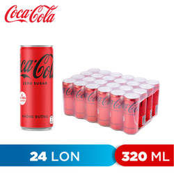 THÙNG 24 LON NƯỚC NGỌT KHÔNG ĐƯỜNG ZERO SUGAR COCA COLA 320ML