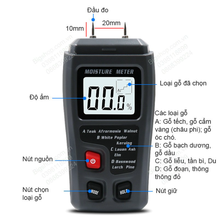 Máy đo độ ẩm tổ yến
