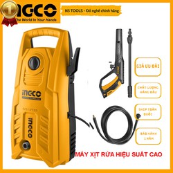 Máy rửa xe áp lực cao bình phun bọt tuyết rửa xe máy cao áp cầm tay Ingco HPWR14008 mini gia đình giá rẻ