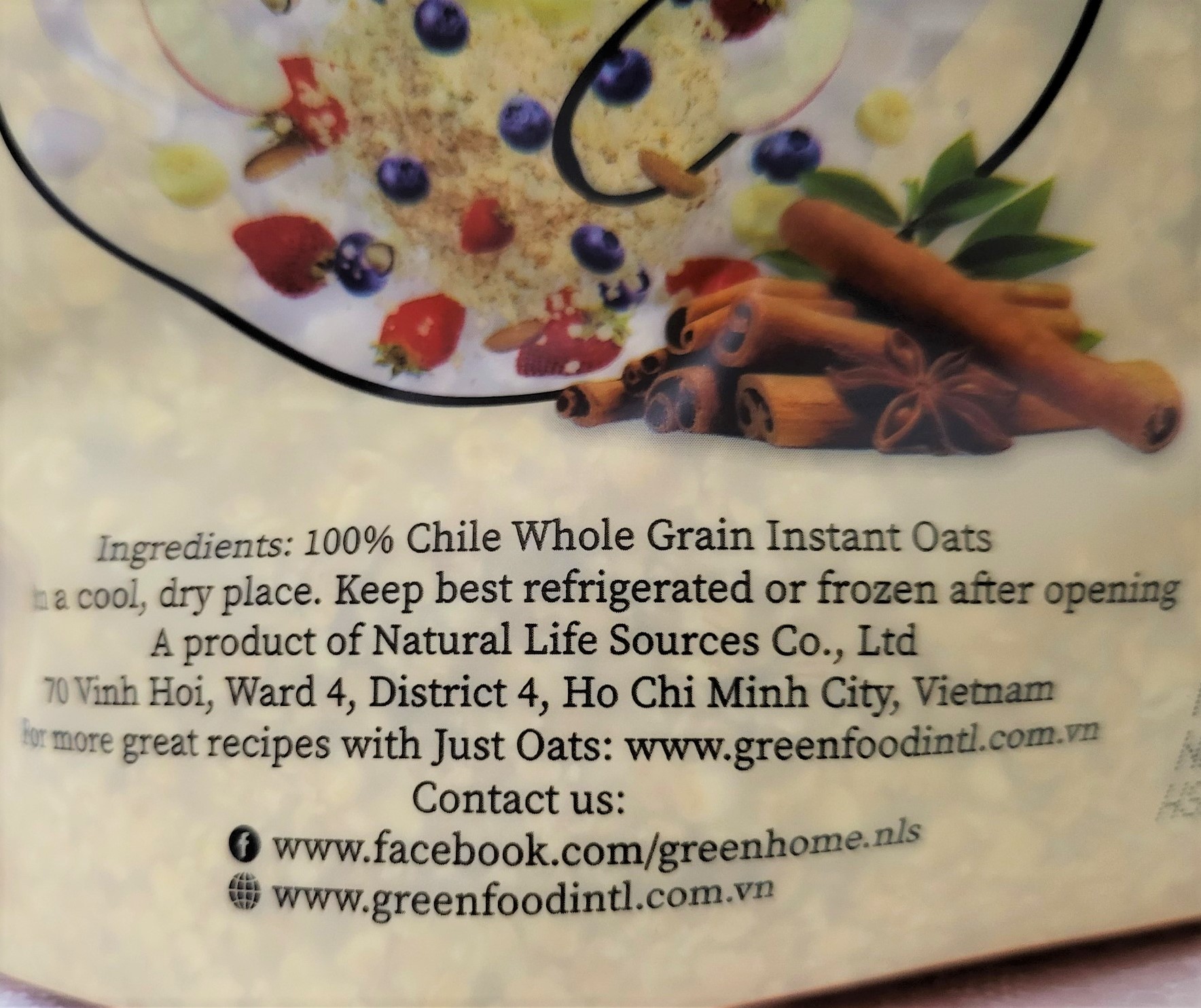 Hình ảnh [TÚI LỚN 907g – EXTRA THIN] YẾN MẠCH NGUYÊN CHẤT ĂN LIỀN (cán mỏng) Just Oats [Chile] GREEN FOOD Whole Grain Instant Oats