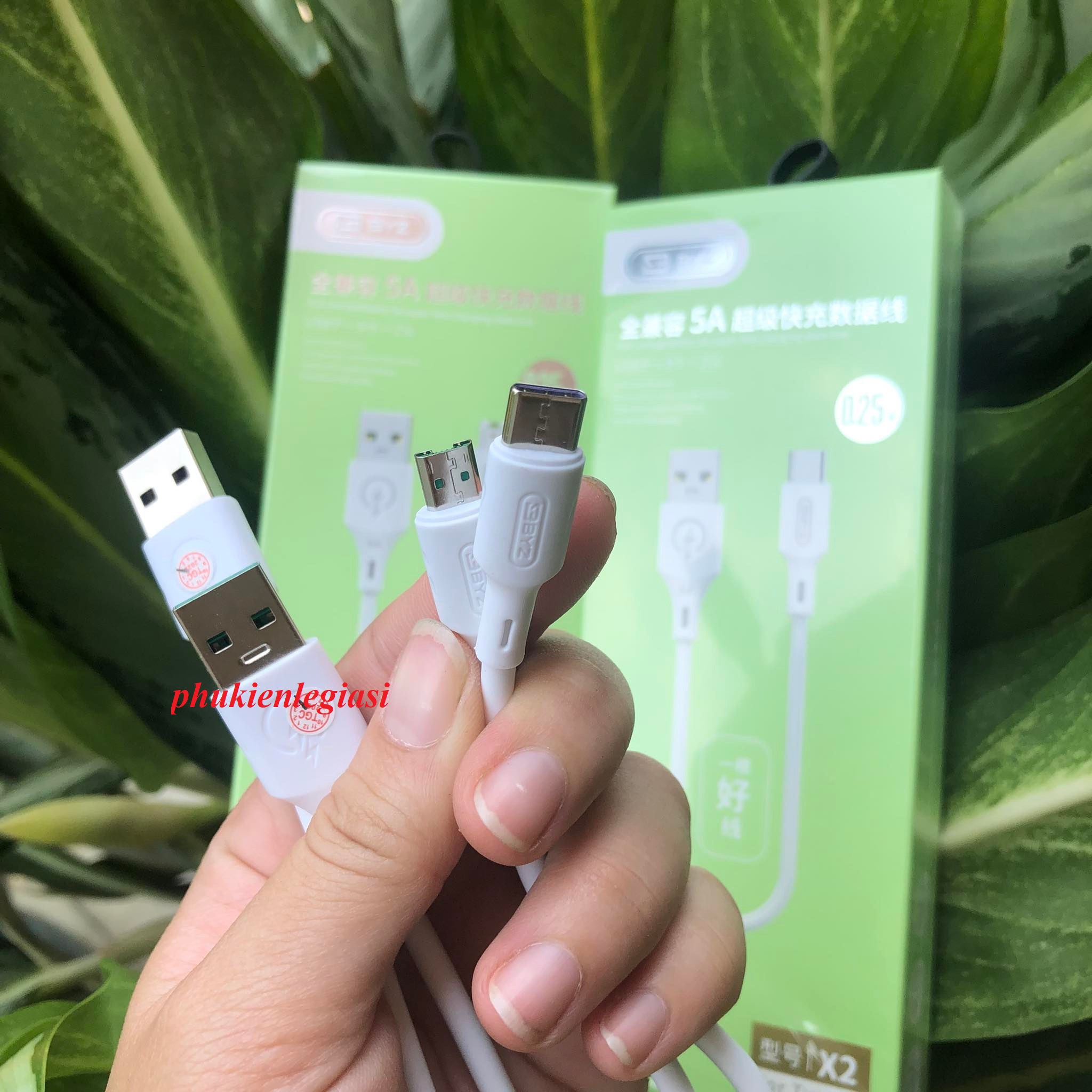 Cáp sạc ngắn 25CM BYZ X2 các đầu micro usb type c Iphone