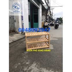 Kệ dép gỗ thông tự nhiên