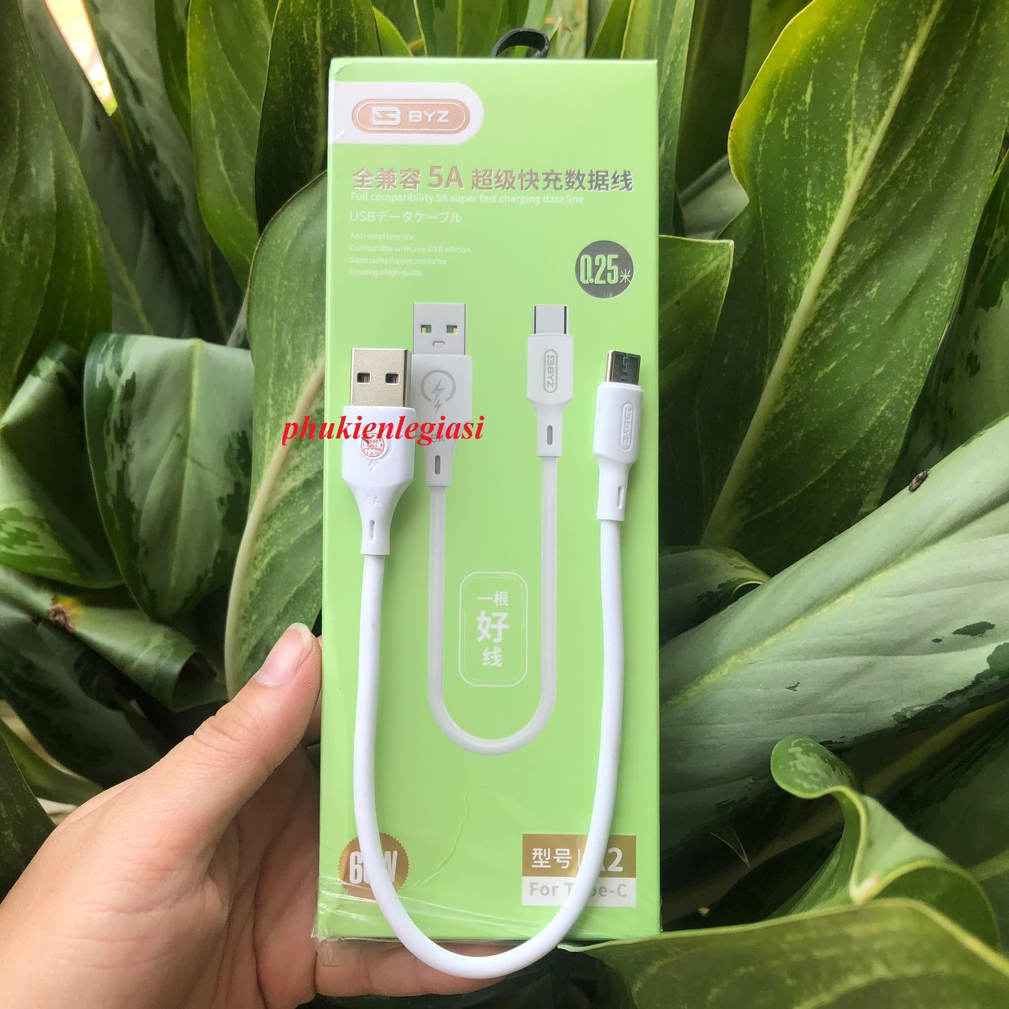Cáp sạc ngắn 25CM BYZ X2 các đầu micro usb type c Iphone