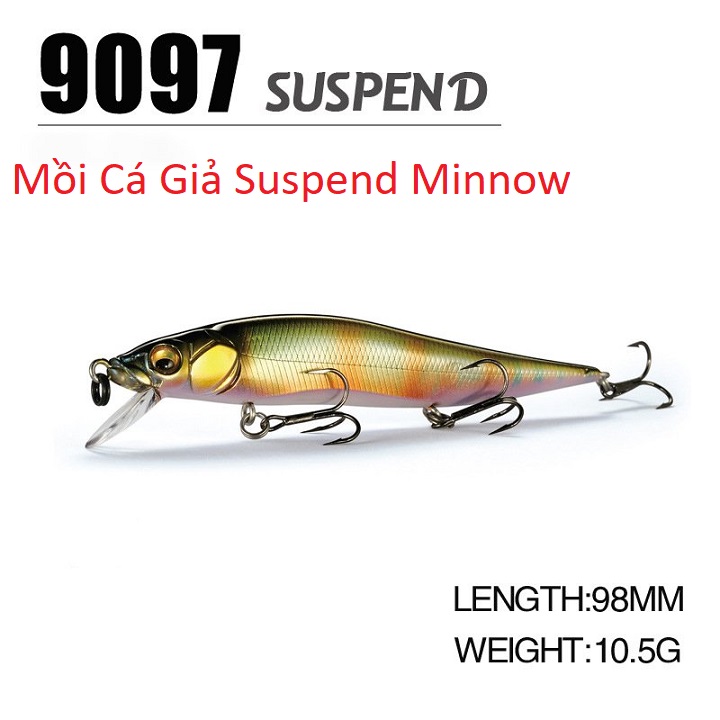 Hình ảnh Mồi Câu Cá Giả Lure Suspend Minnow 10.5g, 98mm Chuyên Câu Cá Chẽm, Vược, Nhồng Biển