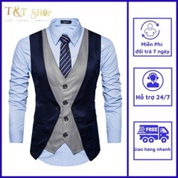 Áo Gile nam- Áo Gile T&T phối sơ mi độc đáo- đứng dang- không phai màu- không nhăn mã N43