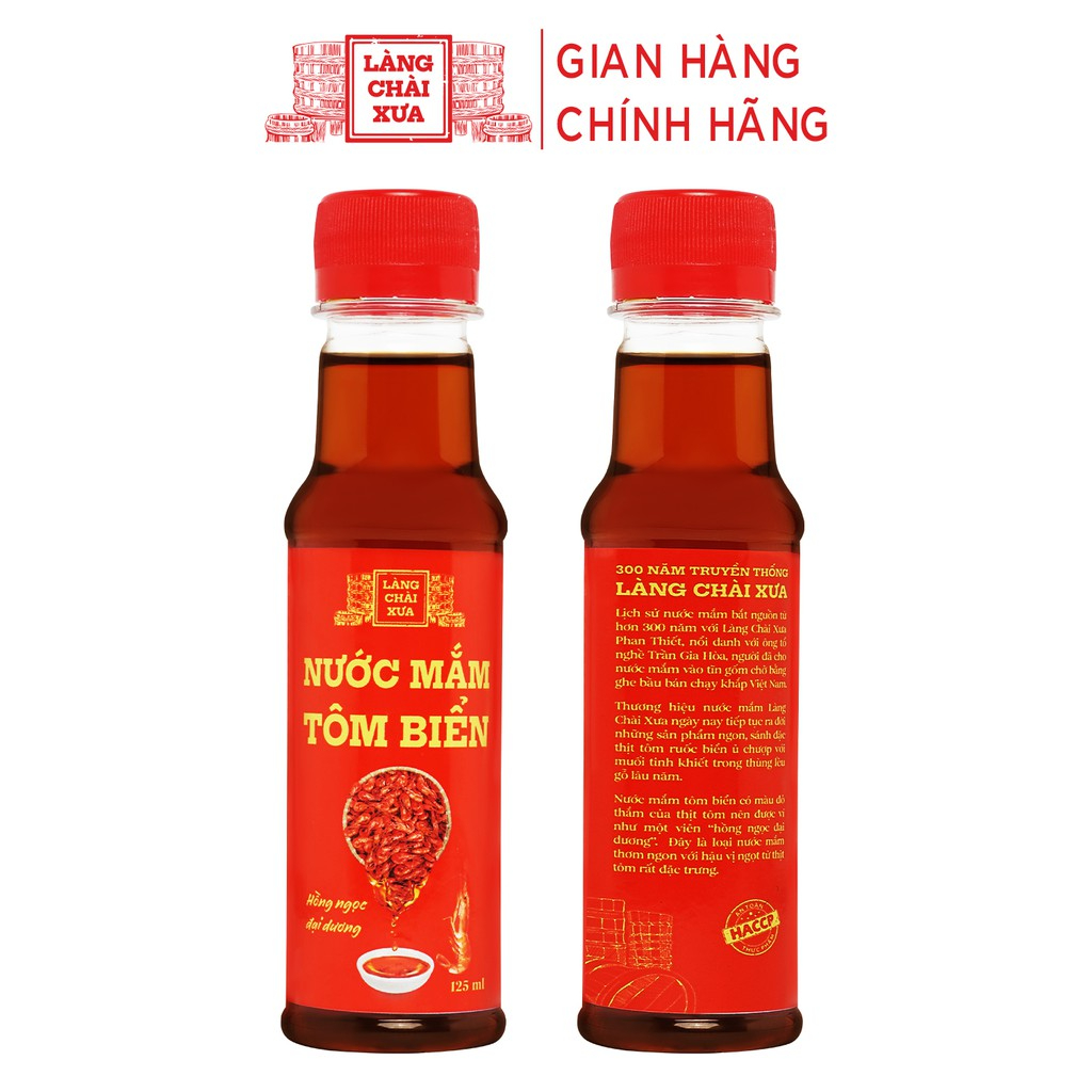 Hình ảnh Nước mắm tôm biển Làng Chài Xưa Hồng Ngọc Đại Dương 125ml/chai