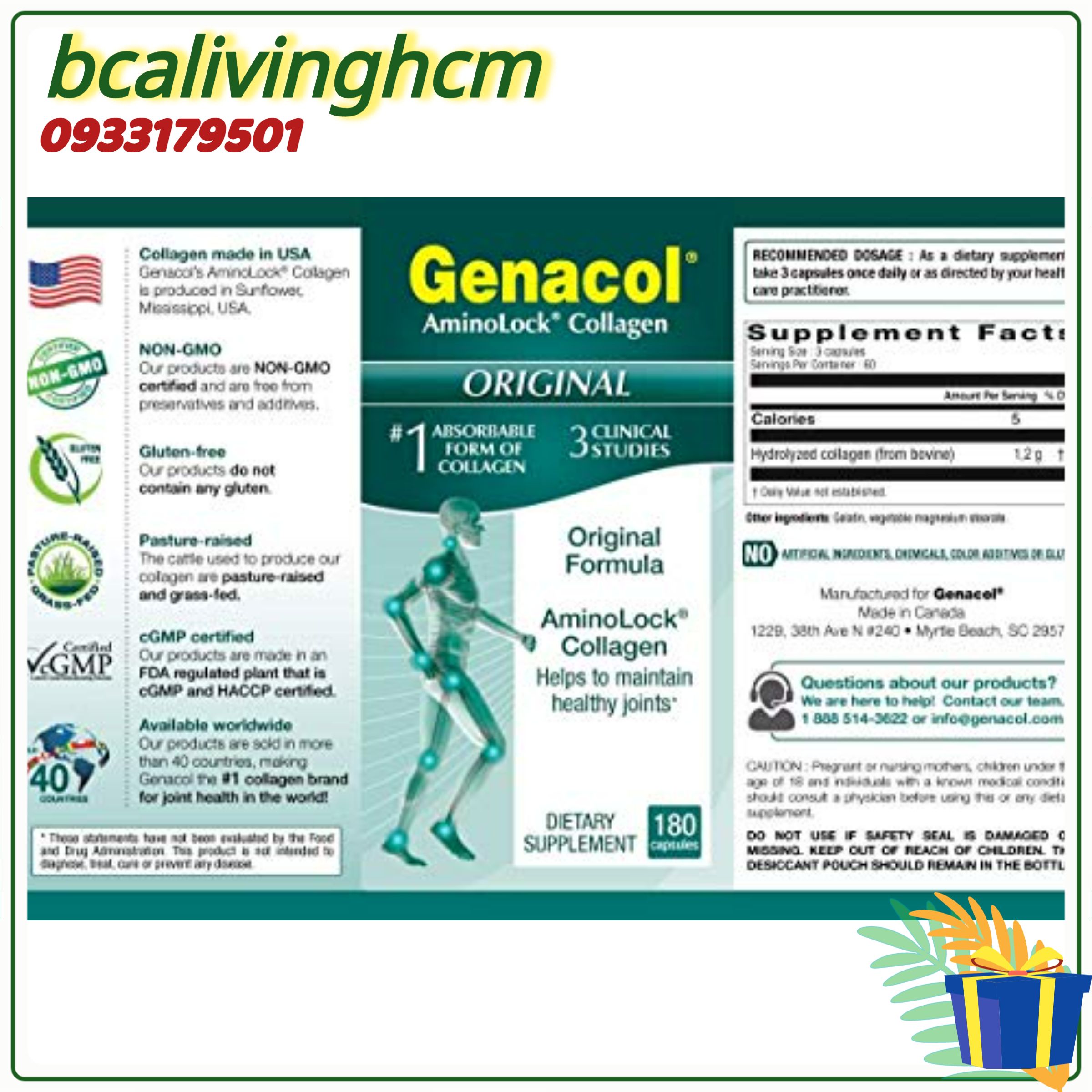 Hình ảnh [Freeship 300k+quà 19k] Genacol Original thực phẩm hỗ trợ xương khớp,bảo vệ sức khỏe tại canada,bcalivinghcm, Tăng tiết dịch và tái tạo sụn khớp giảm đau khớp,khô khớp,thoái hóa khớp