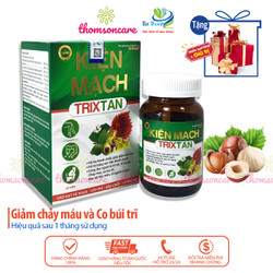 Giảm trĩ nội ngoại chảy máu, táo bón - Kiện Mạch Trixtan từ Diếp cá, giấp cá giúp thanh nhiệt, bền thành mạch - Hộp 30 viên