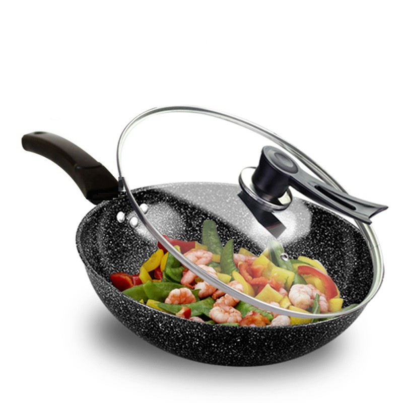 Hình ảnh Chảo đá chống dính HÀN QUỐC 32cm kèm nắp kính