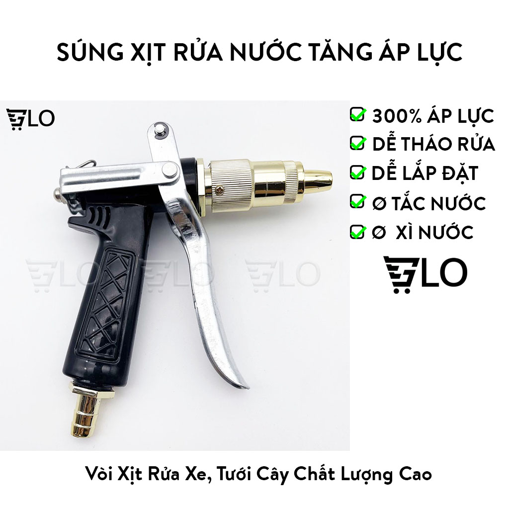 Hình ảnh Súng Xịt Rửa Nước Tăng Áp Lực Cao Lên Tới 300%, Vòi Rửa Xe Chuyên Nghiệp