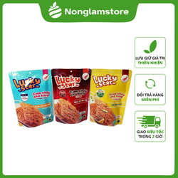 Cơm cháy chà bông 3 vị (Truyền Thống - Cay - Phô Mai) Lucky Star 50g thơm ngon đậm vị nhiều dinh dưỡng - Đồ ăn vặt Nonglamfood