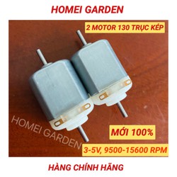 2 cái motor 130 trục kép 3V - 5V mô men xoắn lớn tốc độ 9500 - 15600 RPM cho xe đồ chơi, DIY mô hình học tập - LK0396