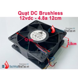 Quạt DC Brushless 12v -12 cm vuông